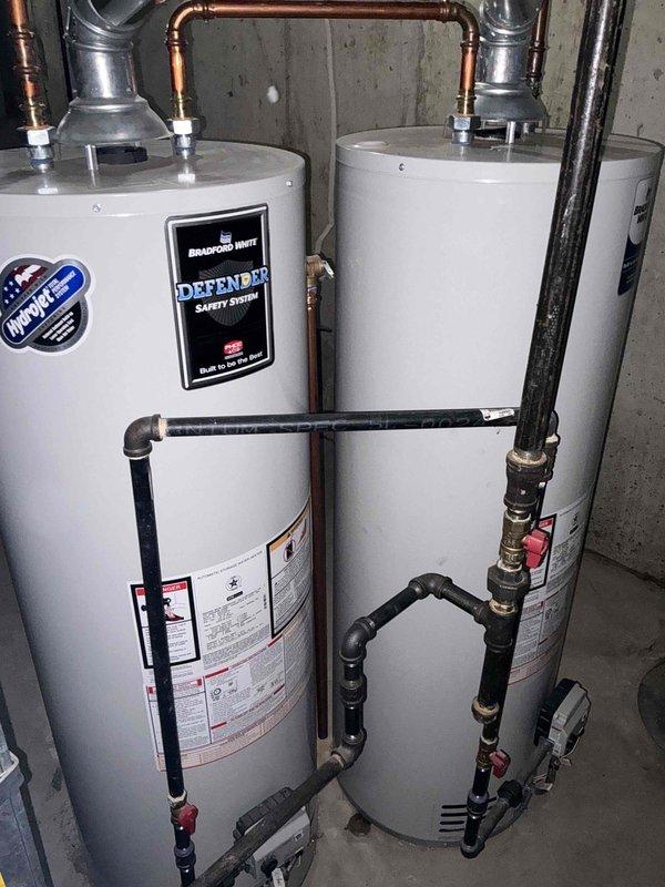 Completed comprehensive BFMA tune-up on 10+ year old furnace system during afternoon service window. Performed thorough inspection of furnace control board, wiring harness, and electrical components including fuse inspection and replacement as needed. Verified proper operation of transformer, tested all safety systems, and documented equipment condition with two Bradford White water heaters present in mechanical room for reference.