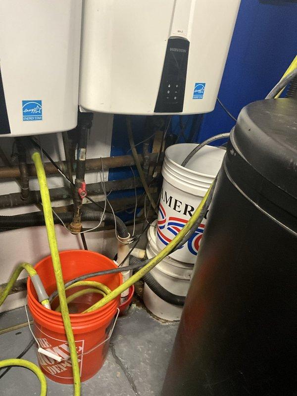 Completed comprehensive BFMA tune-up service on four commercial tankless water heaters with varying equipment ages of 3, 5, and 7 years. Performed standard maintenance protocol including inspection of all units, verification of proper operation, examination of venting systems, assessment of water and gas connections, and testing of digital control panels to ensure optimal performance. All tankless water heaters, expansion tank, and associated PVC piping systems were inspected and found operating within manufacturer specifications.