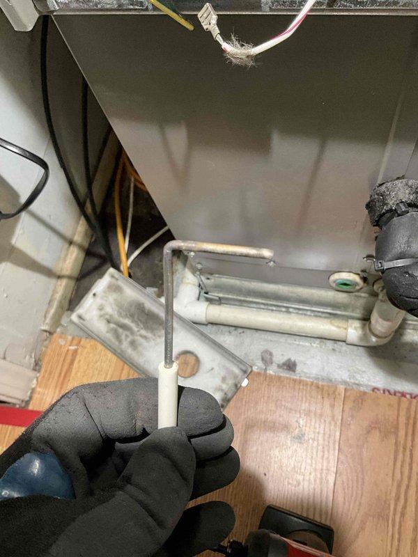 Completed comprehensive BFMA furnace tune-up on 13-year-old heating system located in utility closet. Performed full maintenance protocol including inspection of air handler unit, verified proper operation of all components, checked electrical connections, inspected PVC condensate drainage system, and tested thermostat functionality. All equipment operating within normal parameters upon completion of preventive maintenance service.