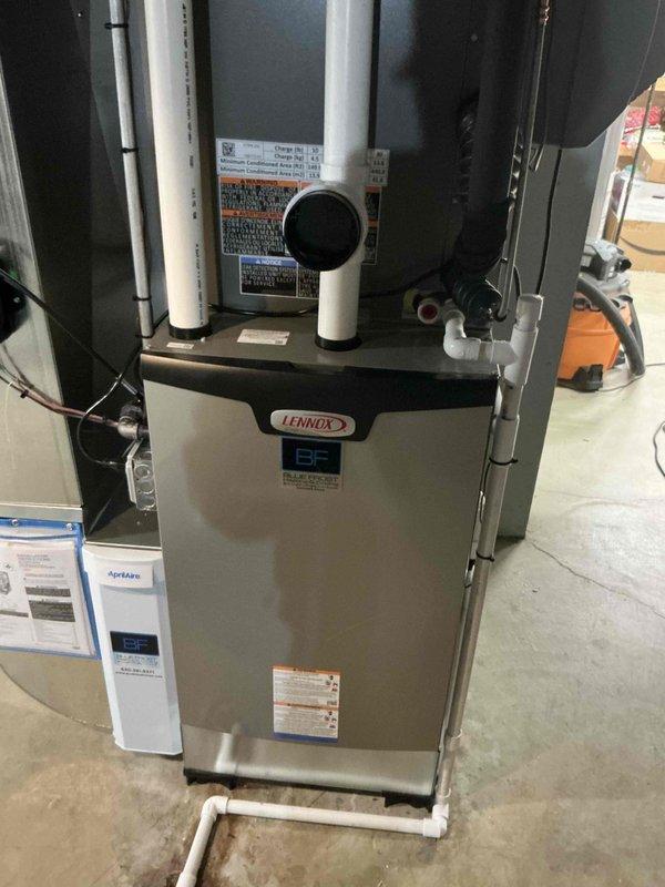 Completed comprehensive BFMA tune-up service on a 10-year-old Lennox furnace system with humidifier. Performed full system inspection, checked all operational components, tested safety controls, and inspected air filter condition. Verified proper furnace operation, humidifier functionality, and ensured all equipment is operating within manufacturer specifications for the upcoming heating season.