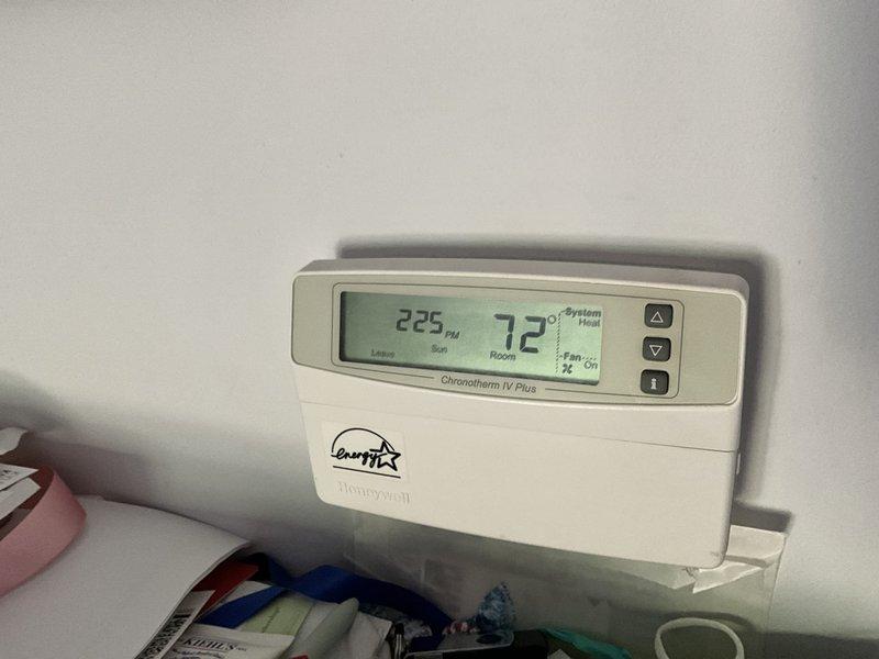 Responded to after hours service call for residential HVAC system. Upon arrival, inspected furnace, water heater, humidifier, and thermostat to diagnose reported issue. Thermostat displayed 72°F setpoint with system in heating mode and fan operation confirmed. Verified all equipment connections, ductwork, and Aprilaire humidifier installation in utility closet were secure and functioning properly.