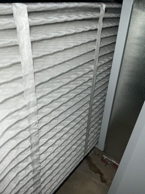 Completed comprehensive BFMA tune-up on 15-year-old HVAC system including furnace maintenance, humidifier service with #35 pad replacement, and semi-annual filter change #213. Installed new pleated air filter in metal frame housing and serviced humidifier unit per manufacturer specifications. All system components inspected and operating within normal parameters upon completion.