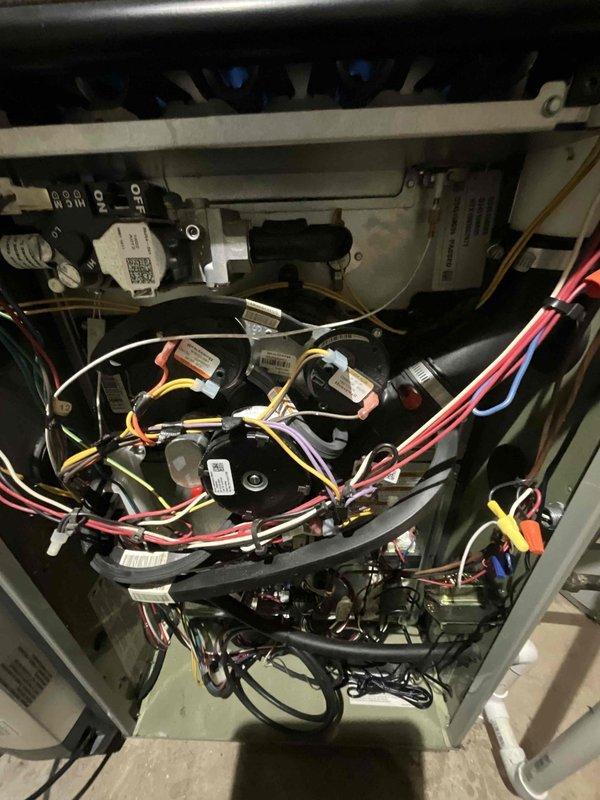 Completed comprehensive fall maintenance tune-up on 10-year-old furnace system in accordance with preventive maintenance plan requirements. Performed full system inspection including burner assembly cleaning, heat exchanger examination, blower motor lubrication, air filter replacement, and electrical connection verification. All components tested and operating within manufacturer specifications with no deficiencies identified; system ready for heating season.