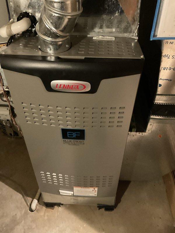 Completed comprehensive BFMA tune-up on Lennox residential furnace system (3+ years old). Performed full system inspection, installed new pleated HVAC air filter with CLEAN AIR PURE HVAC filtration media, verified proper airflow through ductwork, and inspected condensate drain line operation. All furnace components tested and operating within manufacturer specifications; unit left in optimal working condition for heating season.