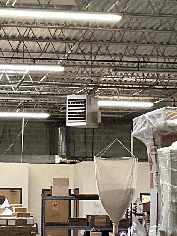 Completed comprehensive BFMA tune-up maintenance on commercial facility equipment including three rooftop units and five hanging units with filter replacements. All units were inspected, serviced, and tested for proper operation, with particular attention given to the 19+ year old equipment to ensure optimal performance and efficiency. System controls, ductwork connections, and mounting hardware were verified to be secure and functioning correctly throughout the warehouse facility.