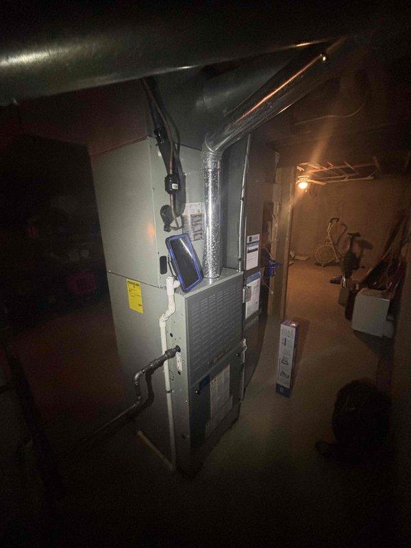 Completed comprehensive furnace tune-up and preventive maintenance as part of recurring BFMA service agreement. Performed complete system inspection on 4-year-old residential furnace unit located in basement mechanical room, including electrical testing with clamp meter to verify proper amperage draw and system performance. All components checked, system operating within manufacturer specifications, and equipment confirmed ready for heating season.