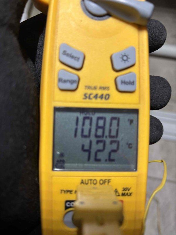 Completed comprehensive BFMA furnace tune-up on 5-year-old residential heating system. Performed full system inspection, measured temperature differentials across heat exchanger showing 108°F supply and 42.2°F return readings, verified proper airflow through ductwork, and inspected all mechanical and electrical components including furnace, ductwork connections, and associated utility equipment to ensure optimal system performance and safety compliance.