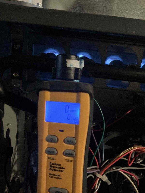 Completed comprehensive furnace tune-up on 10+ year old unit including full system inspection, filter replacement, and safety testing. Verified blower motor operation, inspected electrical connections and wiring, and confirmed proper gas valve function. Conducted carbon monoxide testing with readings at 0 ppm, indicating safe combustion and proper venting. All components operating within normal parameters with no issues identified.