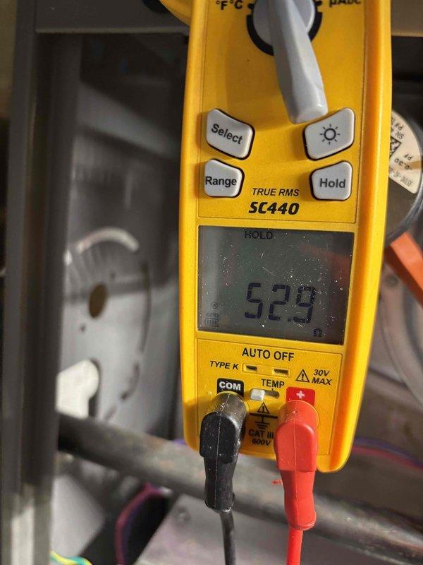 Completed comprehensive BFMA tune-up on 7-year-old furnace and humidifier system. Performed carbon monoxide testing with readings at safe levels of 1 ppm, conducted electrical diagnostics with multimeter showing system voltage at 529V, replaced #10 humidifier pad, and verified all components operating within manufacturer specifications. All safety checks passed and system returned to normal operation.