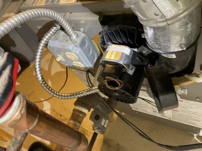 Replaced failed induced draft motor assembly on Lennox boiler system to restore proper combustion air flow and venting operation. Additionally replaced deteriorated air separator on the hydronic heating system, which required complete system drain down and refill to complete the installation. All components were tested and verified operational upon completion.