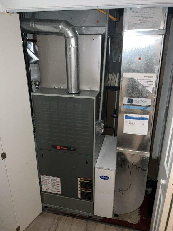 Completed comprehensive BFMA tune-up on 17+ year old furnace system during morning service window. Performed full preventive maintenance inspection including filter evaluation, operational testing of furnace and air handler components, safety control verification, and system performance assessment. Filter showed moderate dust accumulation; all equipment operating within normal parameters with no immediate concerns identified at time of service.