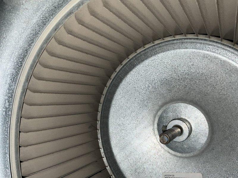 Performed annual heating system tune-up on a 6-year-old furnace, including inspection of the blower assembly, where accumulated dust and debris were noted on the blower wheel blades. Replaced the disposable fiberglass air filter to restore proper airflow and system efficiency. No operational issues were identified, and the system was left in normal working condition.