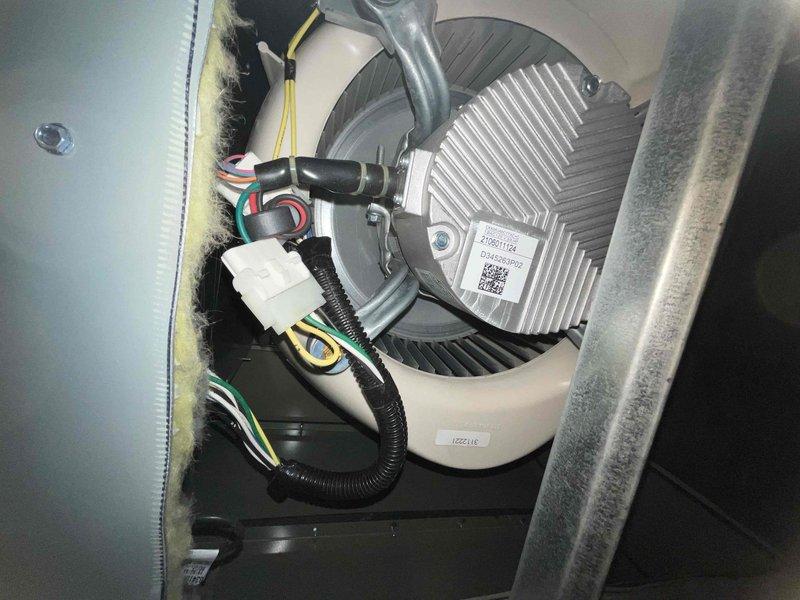 Performed a complete furnace tune-up on a 3+ year-old unit, inspecting the blower motor and squirrel-cage wheel, internal wiring and connections, and the control compartment components. No signs of damage, frost, or rust were found, and the equipment was left in proper operating condition.