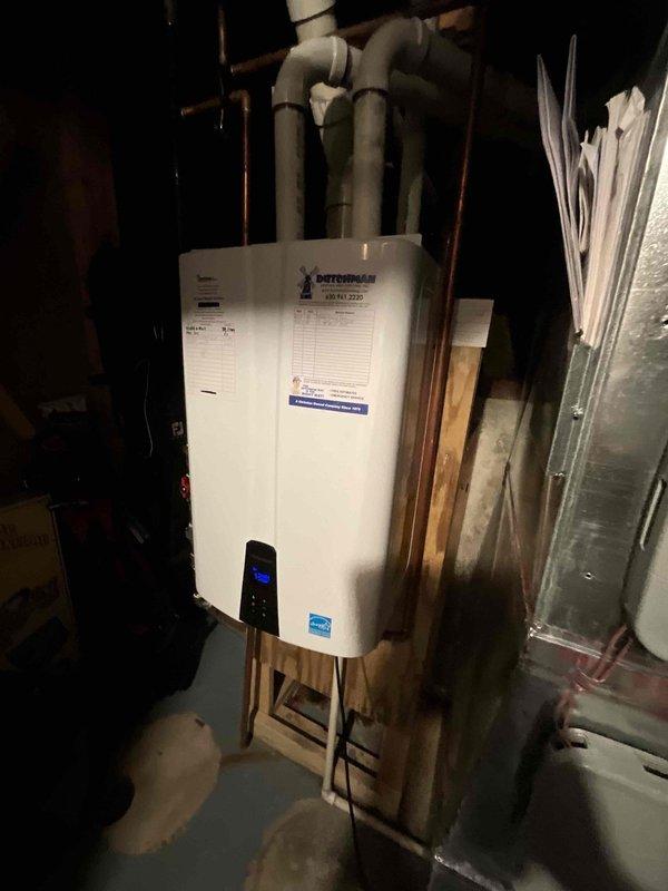 Performed a comprehensive tune-up on an 11-year-old furnace and humidifier, including inspection of the burner assembly, gas manifold, and blower compartment, and electrical testing of the control wiring and connections with a digital clamp meter. Verified the tankless water heater, venting, and copper supply piping were in good condition with no visible damage, rust, or leaks, and confirmed the service log was updated. Equipment was left operating properly.