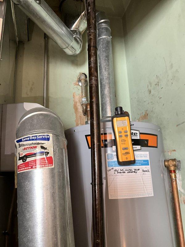 Performed scheduled tune-up on 5-year-old gas furnace, including inspection and servicing of major components, and completed seasonal humidifier service with installation of a new #10 water panel pad. Inspected the humidifier supply and drain connections, confirmed proper operation, and checked combustion venting and flue connections at the adjacent water heater area. Recurring furnace and humidifier maintenance plans are active for ongoing seasonal service.