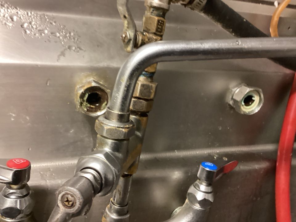 Leak at 3 comp sink