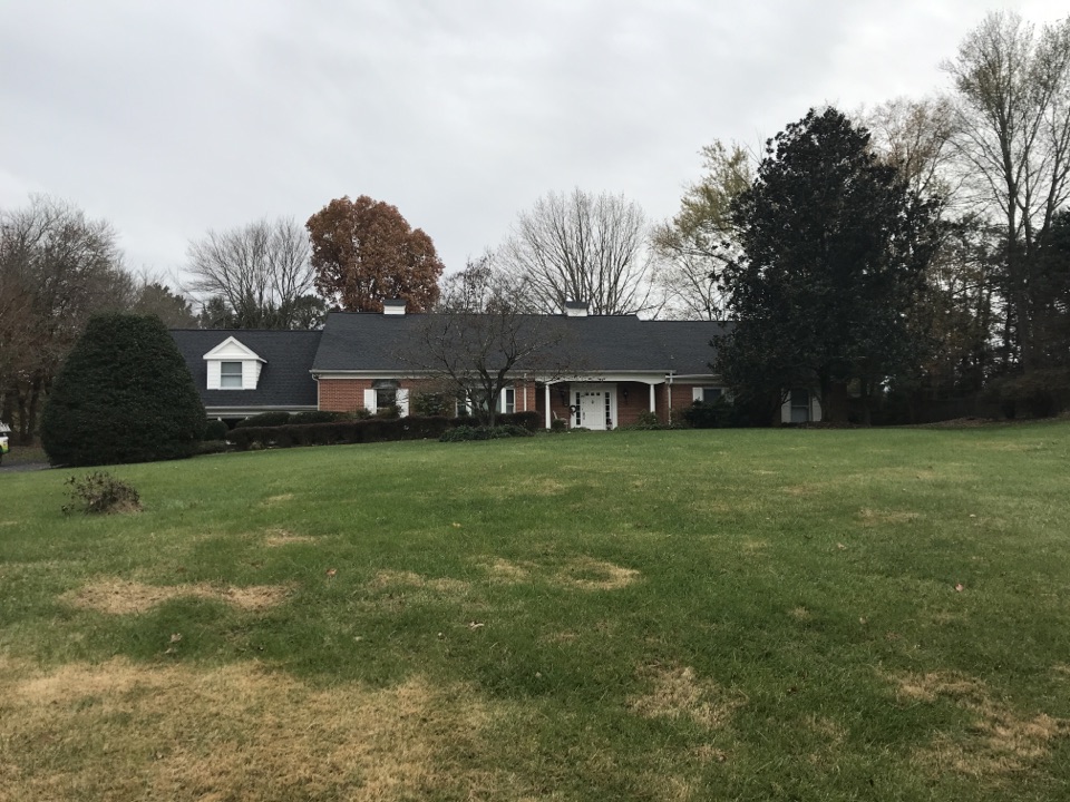 Great Falls, VA - Just completed a final walk-through for a full roof replacement using architectural shingles landmark color moire black Great Falls, VA - Just completed a final walk-through for a full roof replacement using architectural shingles landmark color moire black