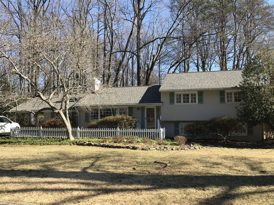 Fairfax, VA - Recently replaced this roof with Certainteed, landmark, weathered wood shingles. Fairfax, VA - Recently replaced this roof with Certainteed, landmark, weathered wood shingles.