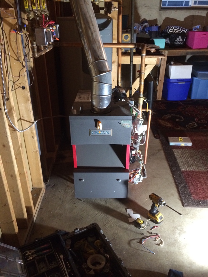 Replacing a transformer on a Crown boiler, and reconnecting power to a Mitsubishi AC