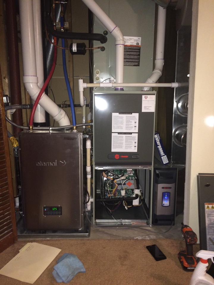 Annual maintenance on Trane XC95 furnace and tankless water heater