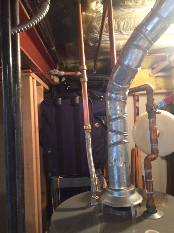 Installed inline water filter and new ball valve for a trane humidifier