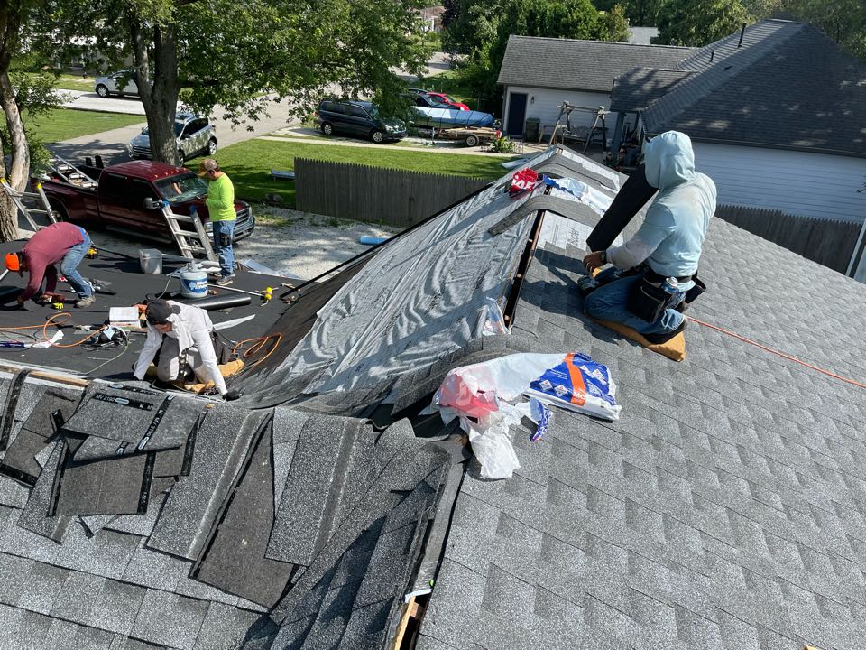 Shirley, IN - New roof almost completed Shirley, IN - New roof almost completed