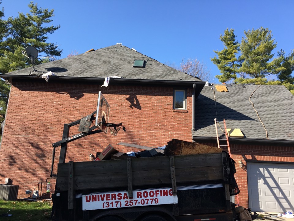 Carmel, IN - Pewter gray roof replacement and 3V Lux skylight replacements Carmel, IN - Pewter gray roof replacement and 3V Lux skylight replacements