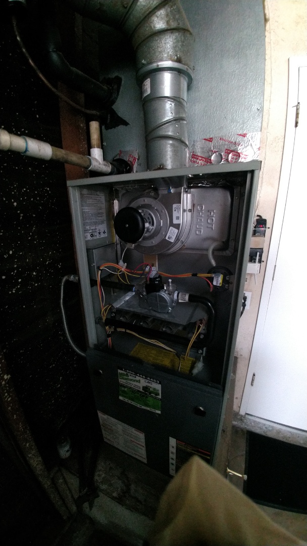 Perform major service to existing upflow furnace with new induce draft motor new gas valve and also service outside A\C unit
