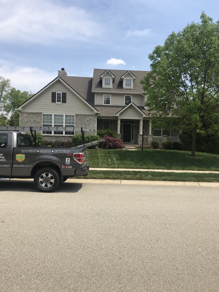 Carmel, IN - Just met this home owner because they have roofing leaks. The customer wants moss to give them an estimate for Owens Corning oakridge shingles for a full roof replacement Carmel, IN - Just met this home owner because they have roofing leaks. The customer wants moss to give them an estimate for Owens Corning oakridge shingles for a full roof replacement