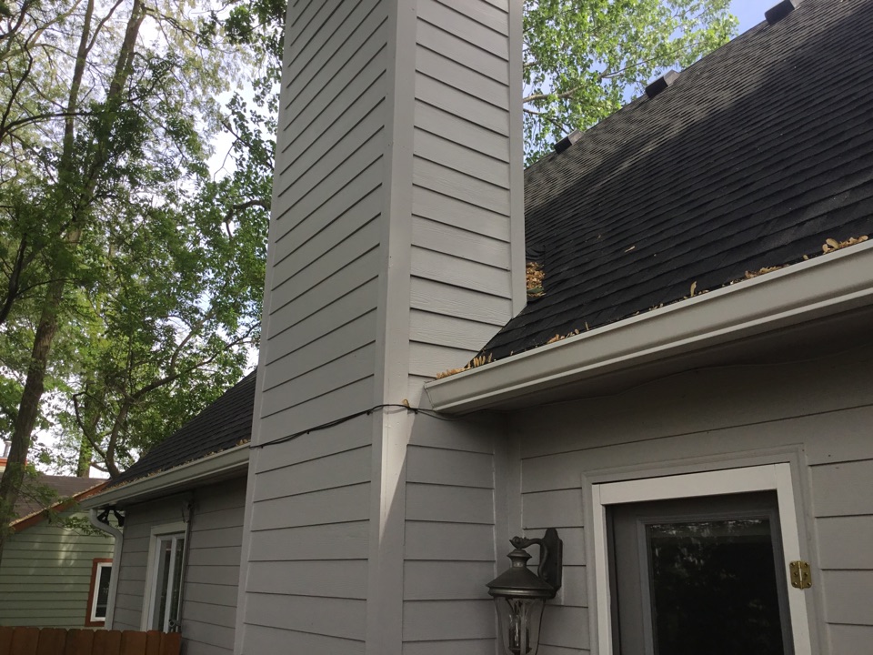 Cicero, IN - Took some after pics of a chimney siding repair next to roof in Noblesville, IN. Painted the whole chimney. Cicero, IN - Took some after pics of a chimney siding repair next to roof in Noblesville, IN. Painted the whole chimney.