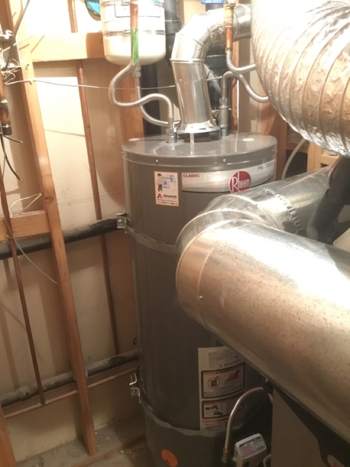 Commercial grade Rheem water heater installation