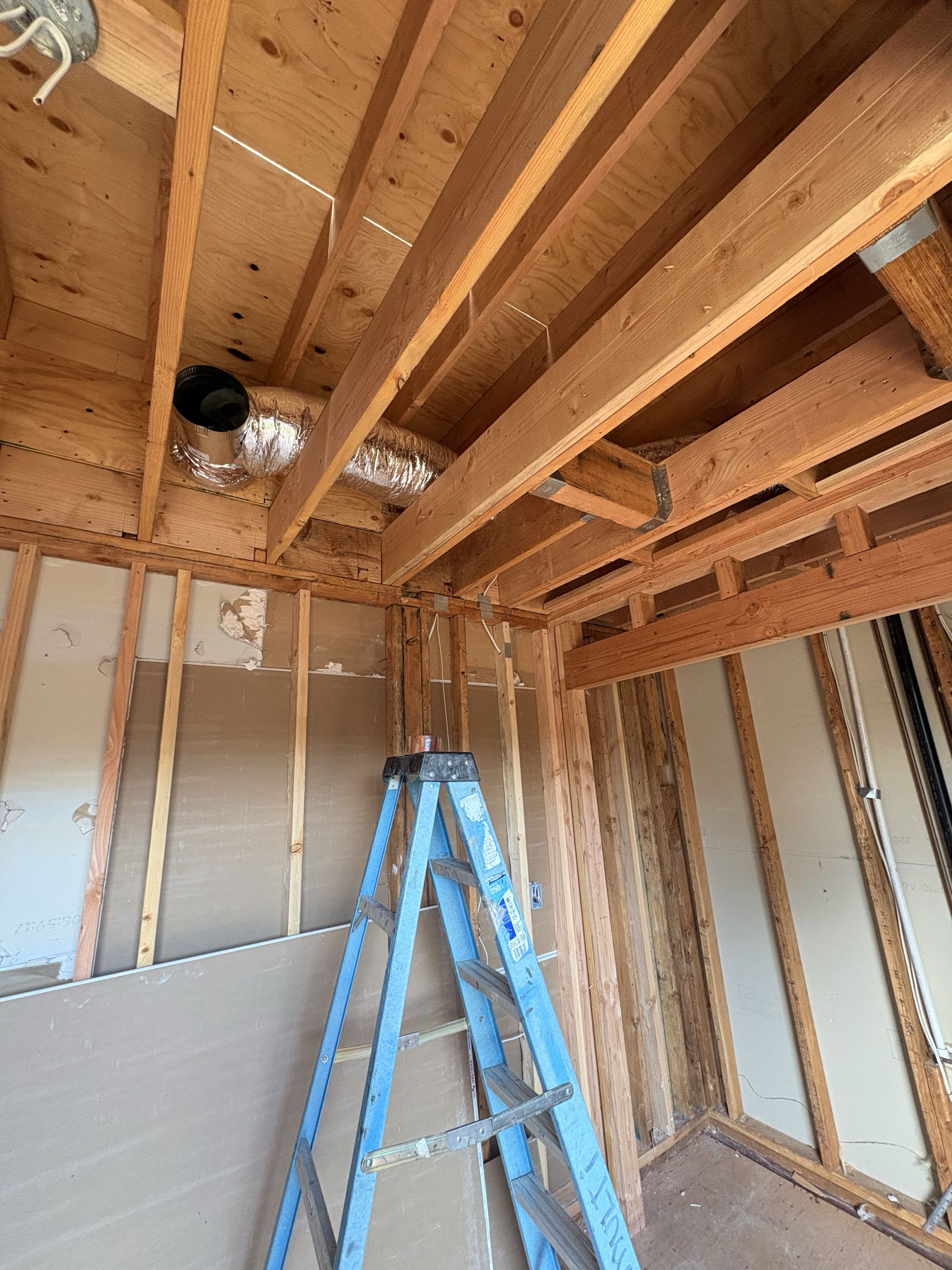 New duct work. New house remodeling. 