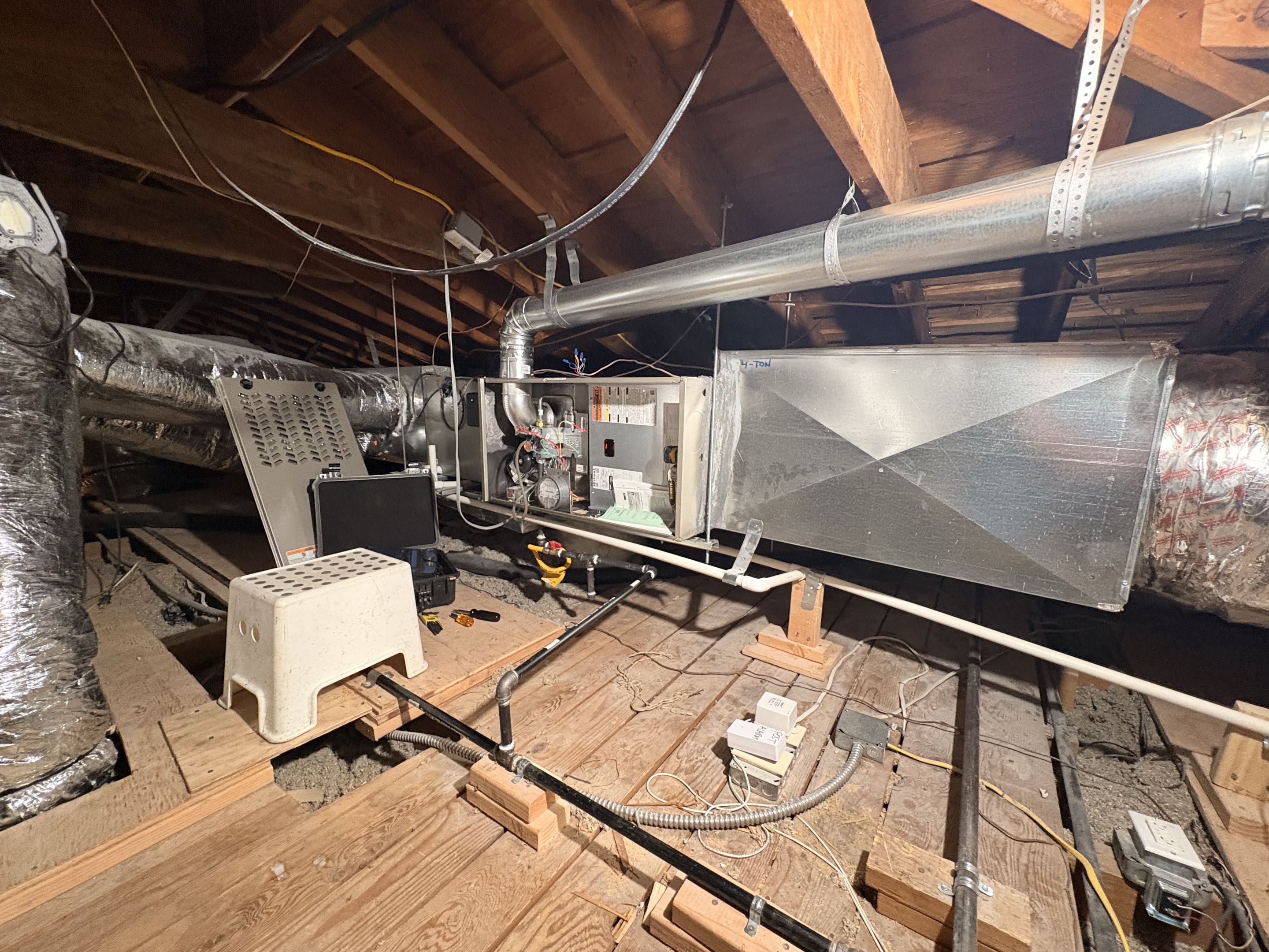 Finish installation. Initial Start Up systems. new HVAC PAYNE split systems. Furnace factory standards commission. 