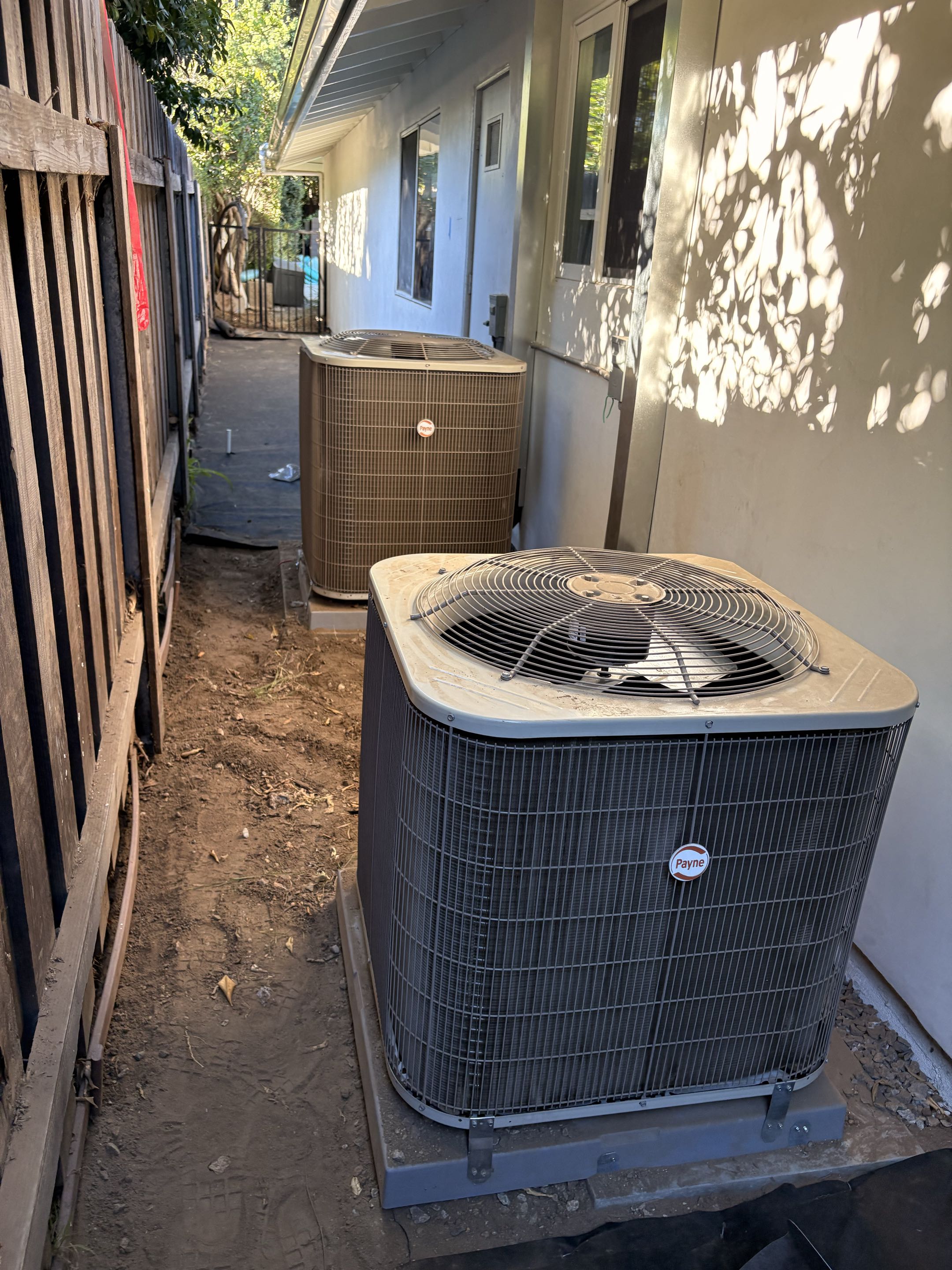 Finish installation. Initial Start Up systems. new HVAC PAYNE split systems. Furnace factory standards commission. 