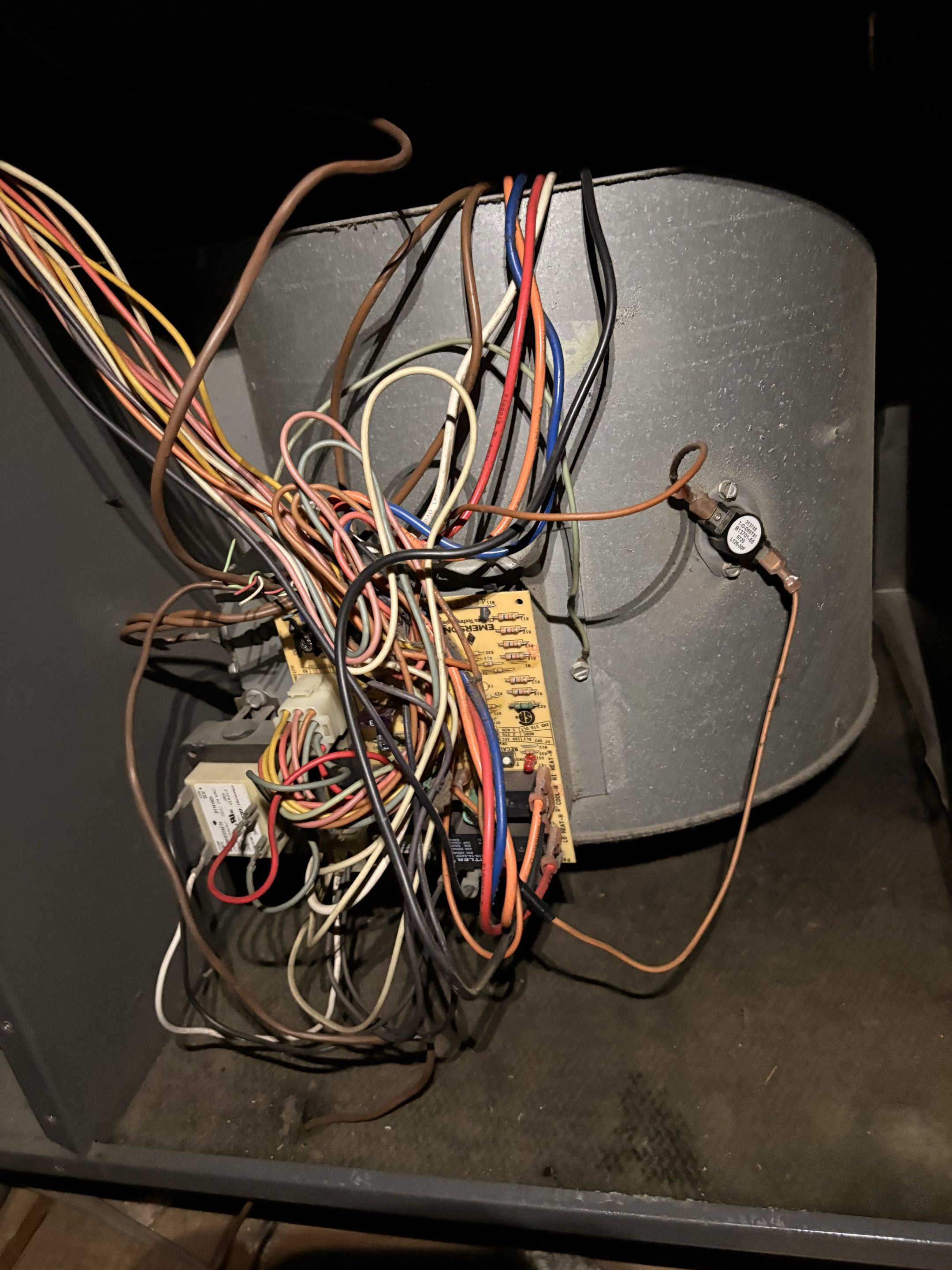 Service call. Perform indoor blower noise repair. No cool. Goodman split system. Service perform re-adjust blower wheel. 