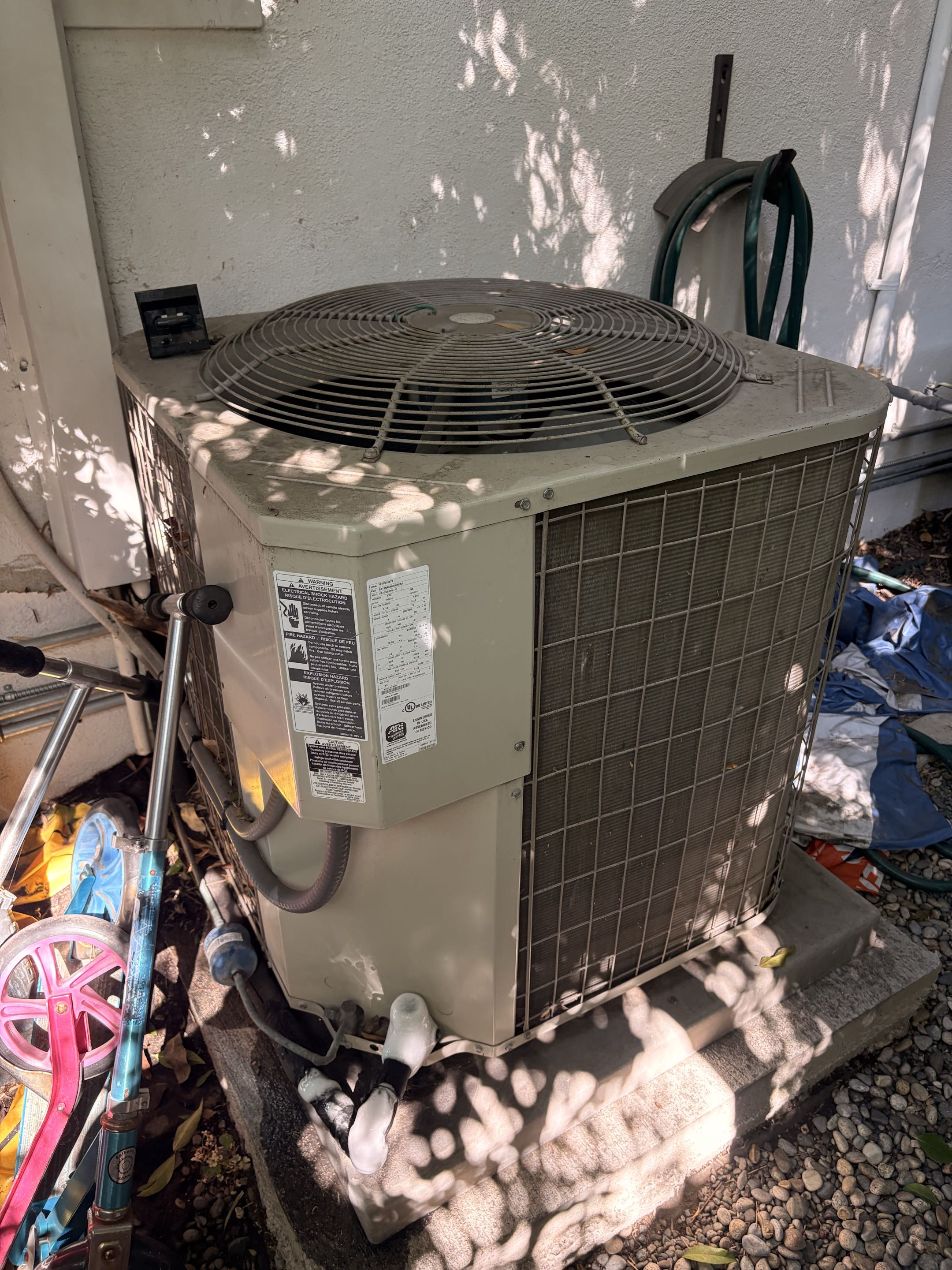 Emergency service call. No cool. No air. Ice up system. Restriction to airflow. Payne split system. 