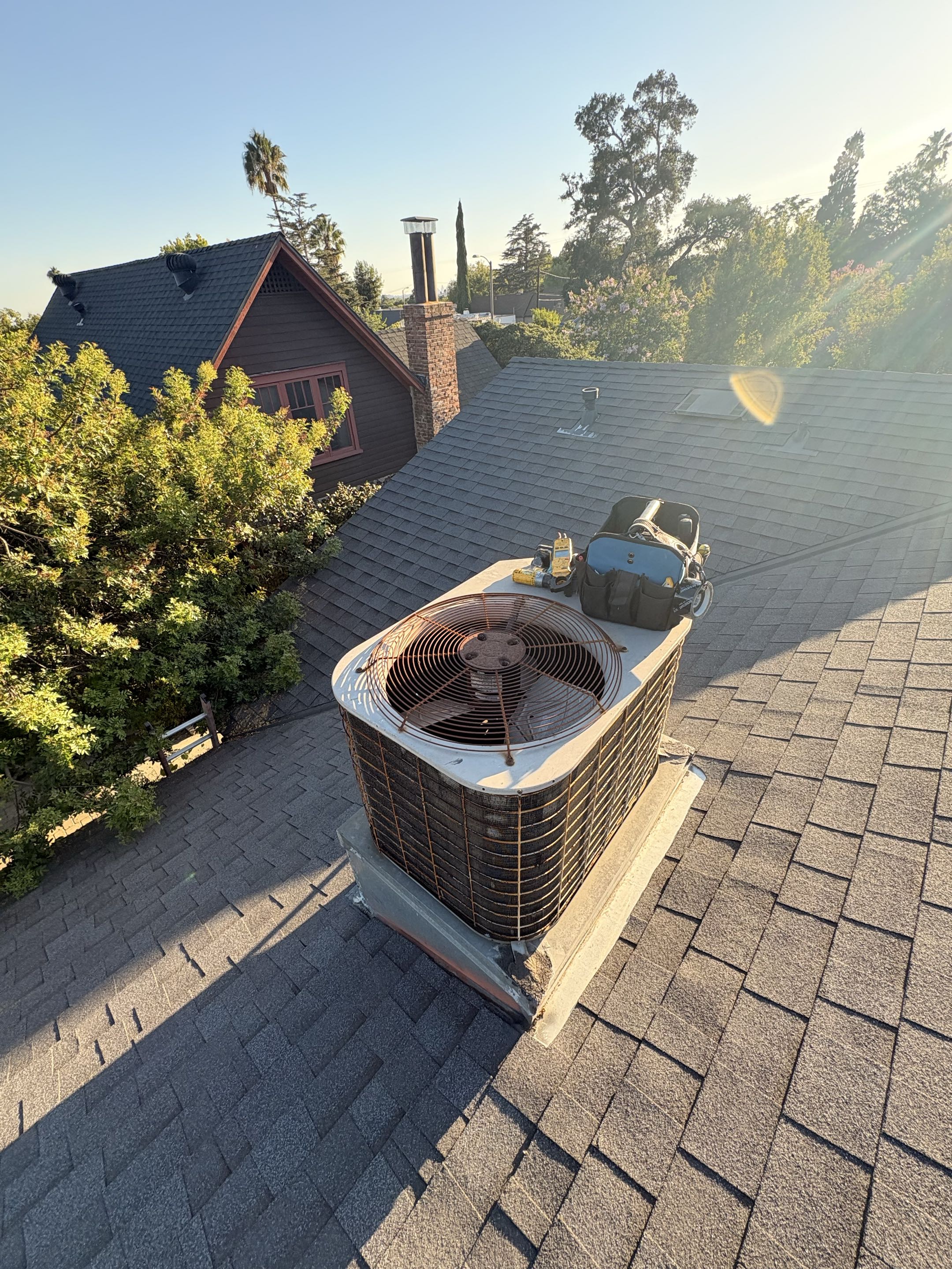 Tech service call. No cool. York condenser unit rooftop. Perform electrical service. 