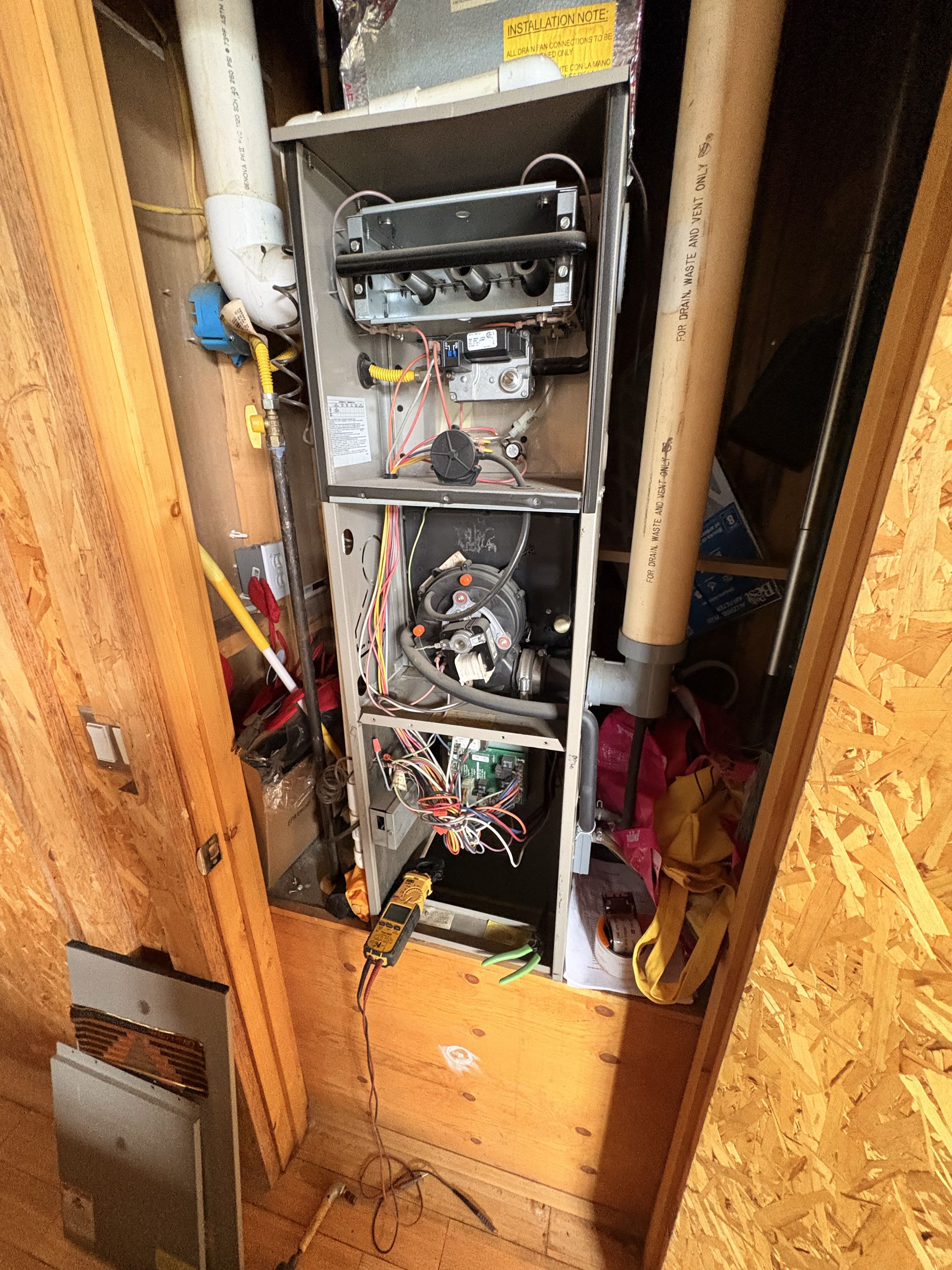 Service call. Goodman AC not cooling properly. Commercial use. R-22. Perform check electrical components. 