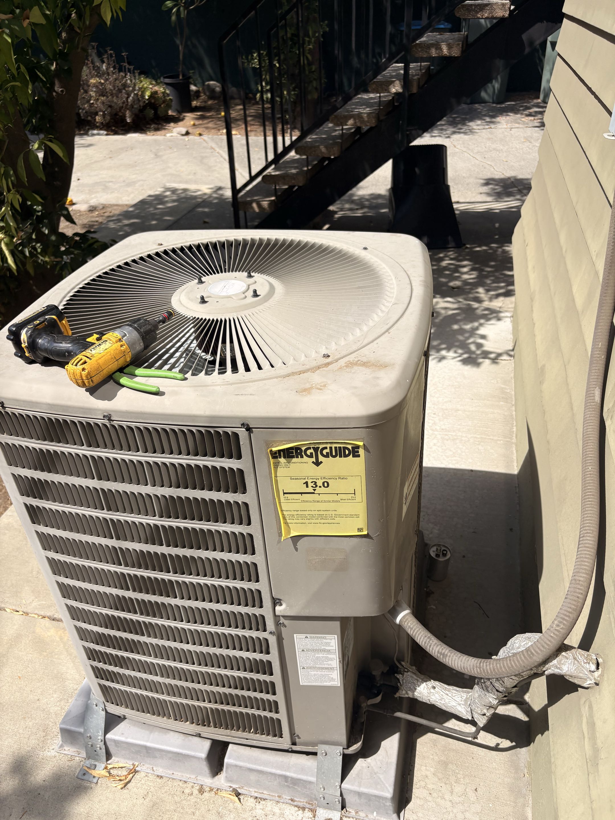 Emergency tech call. Goodman GMC No cool R-22. Perform booster compressor 