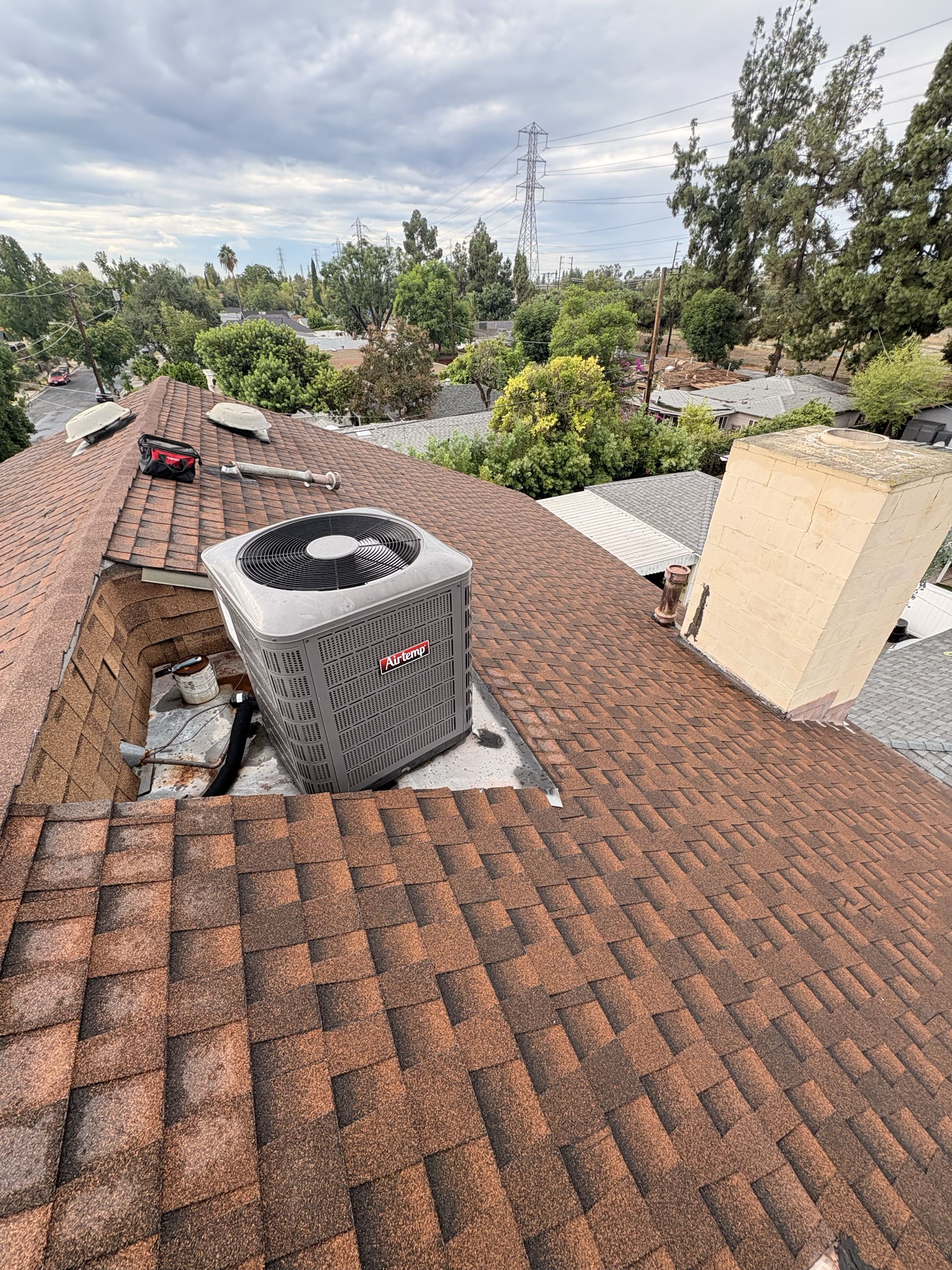 Service call installation. Remove HVAC equipment from roof, attic space. Make way new remodeling house space. 