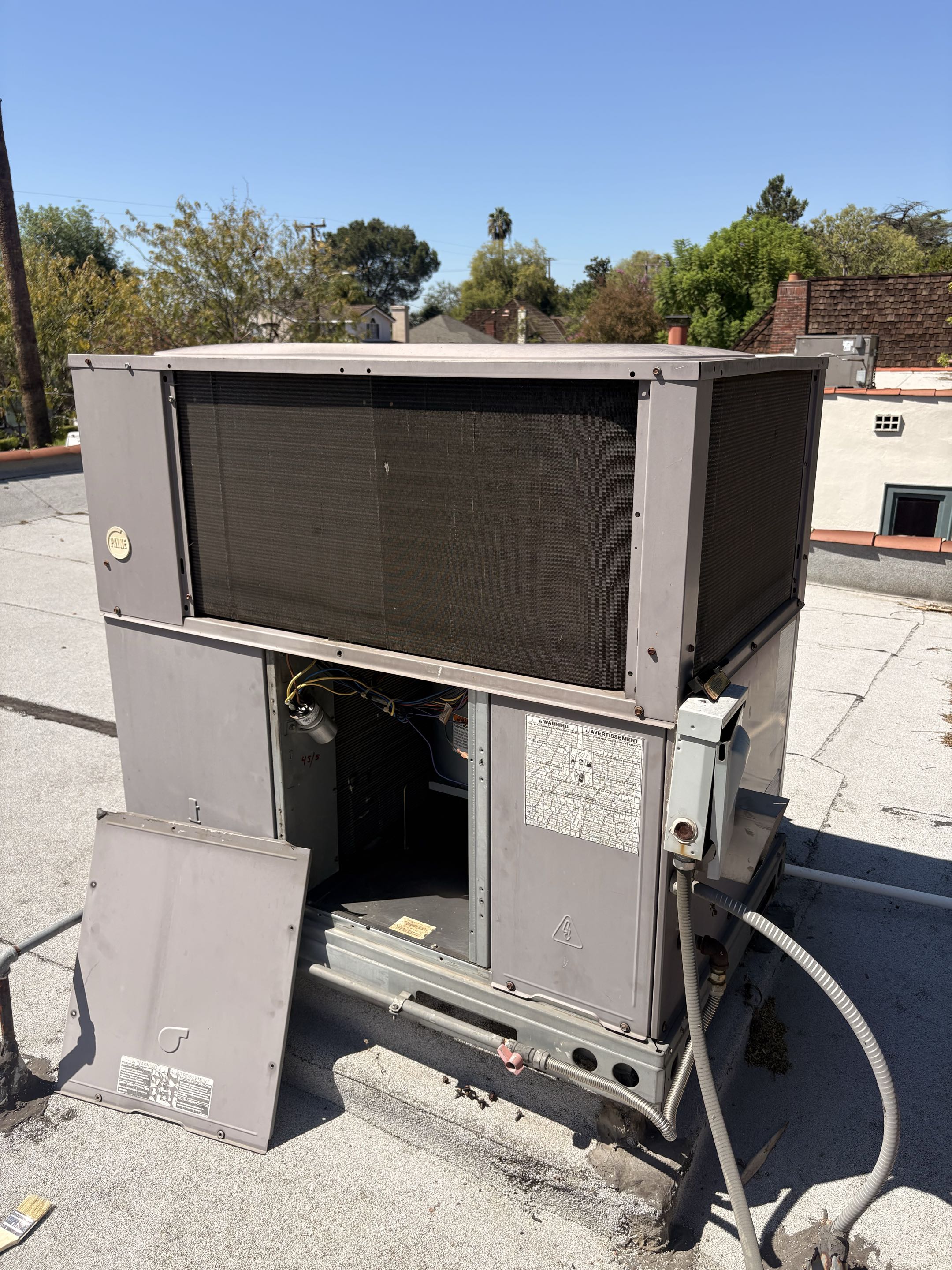Preventive maintenance. Payne rooftop package unit. Perform cleaning service. 