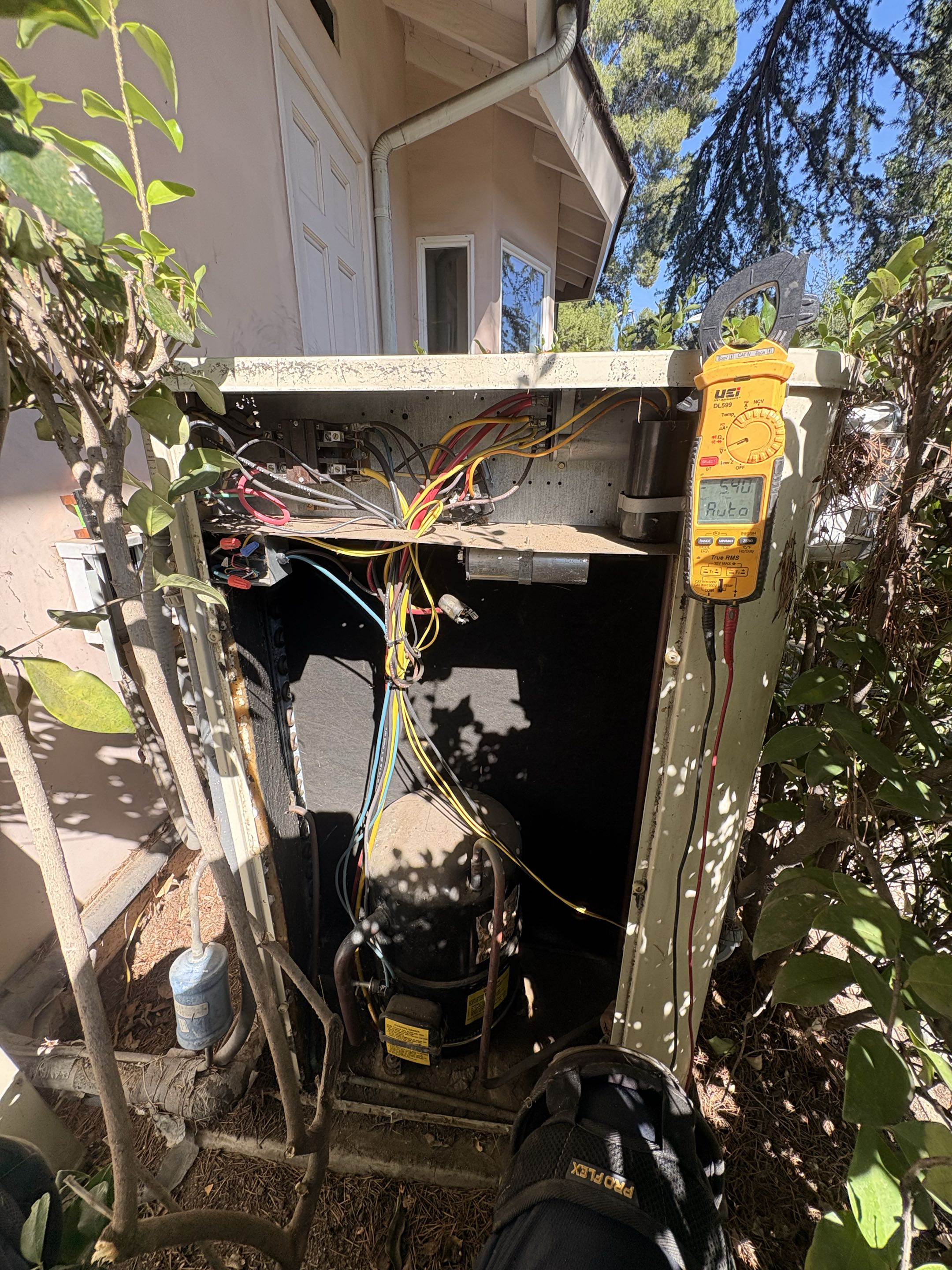 Service call. Air conditioning (AC) not cooling. Carrier split system. 