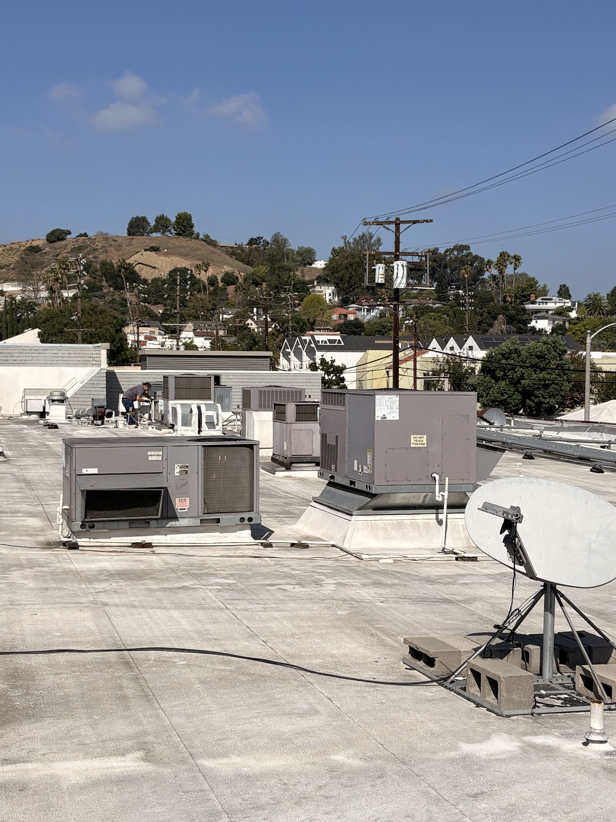 Commercial Preventive maintenance. Carrier package unit system. Perform electrical, filter, air leak, weather proofing. 