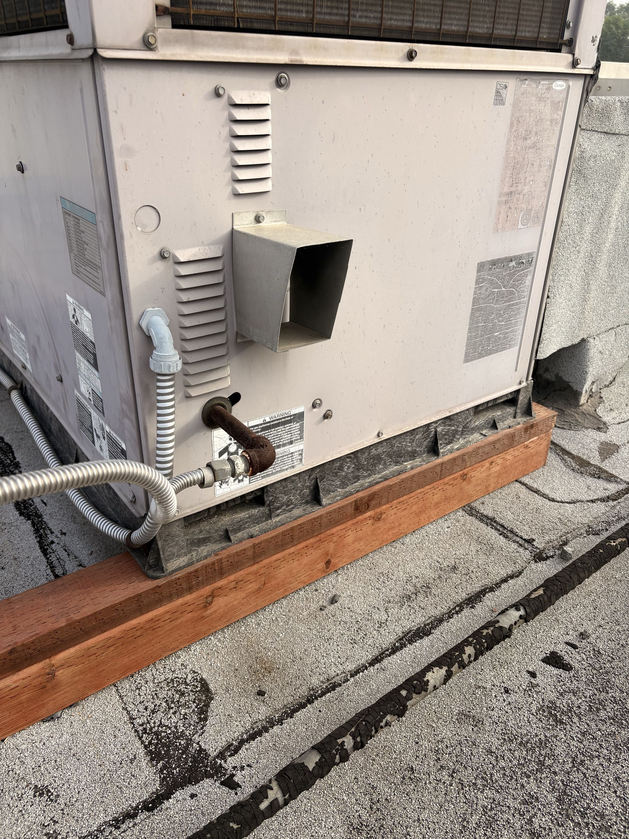 Preventive maintenance commercial application. New roof support. Carrier package units. 
