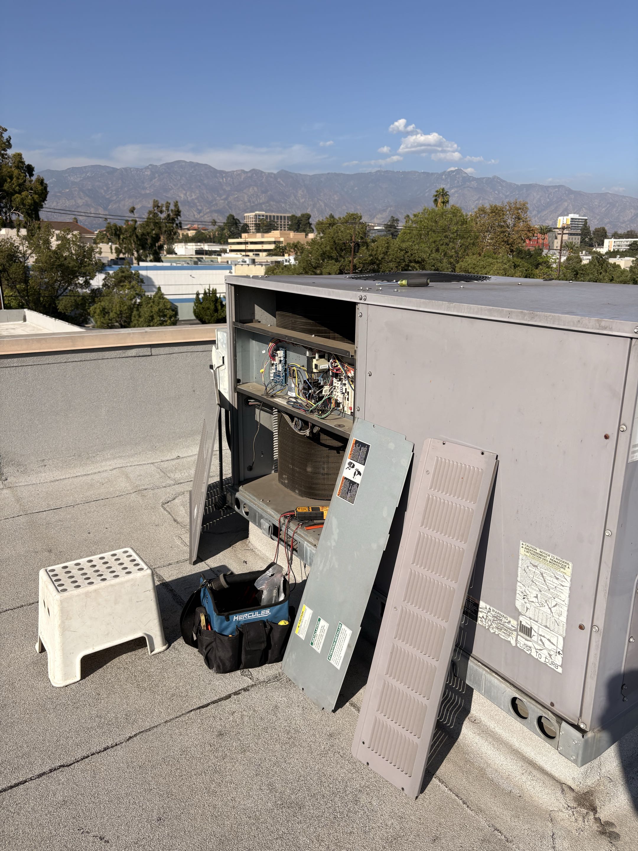 Commercial 3-phase system. Perform service maintenance 