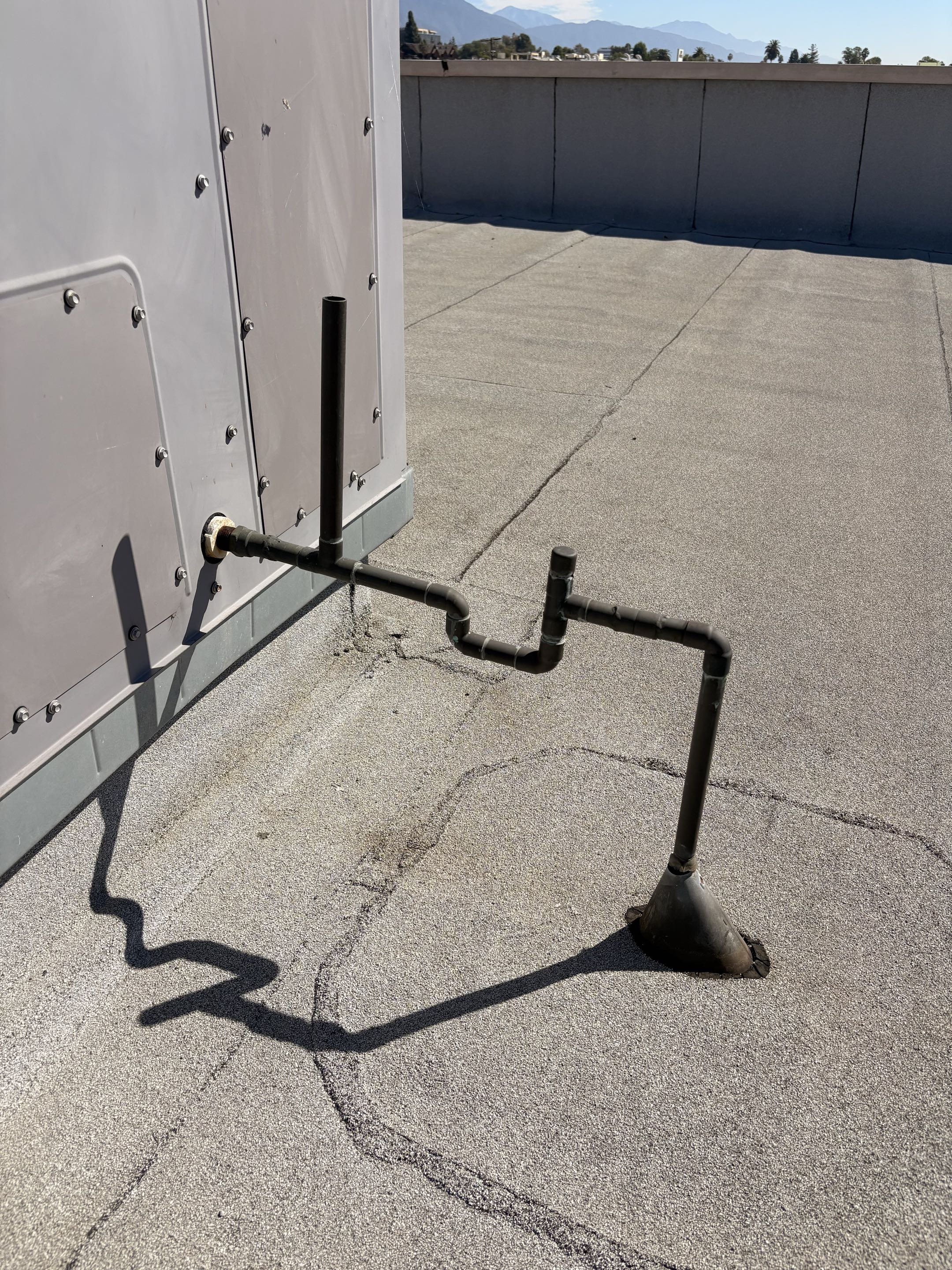 Commercial. Carrier. Water dripping thru ceiling. Perform service correct condensation lines. 