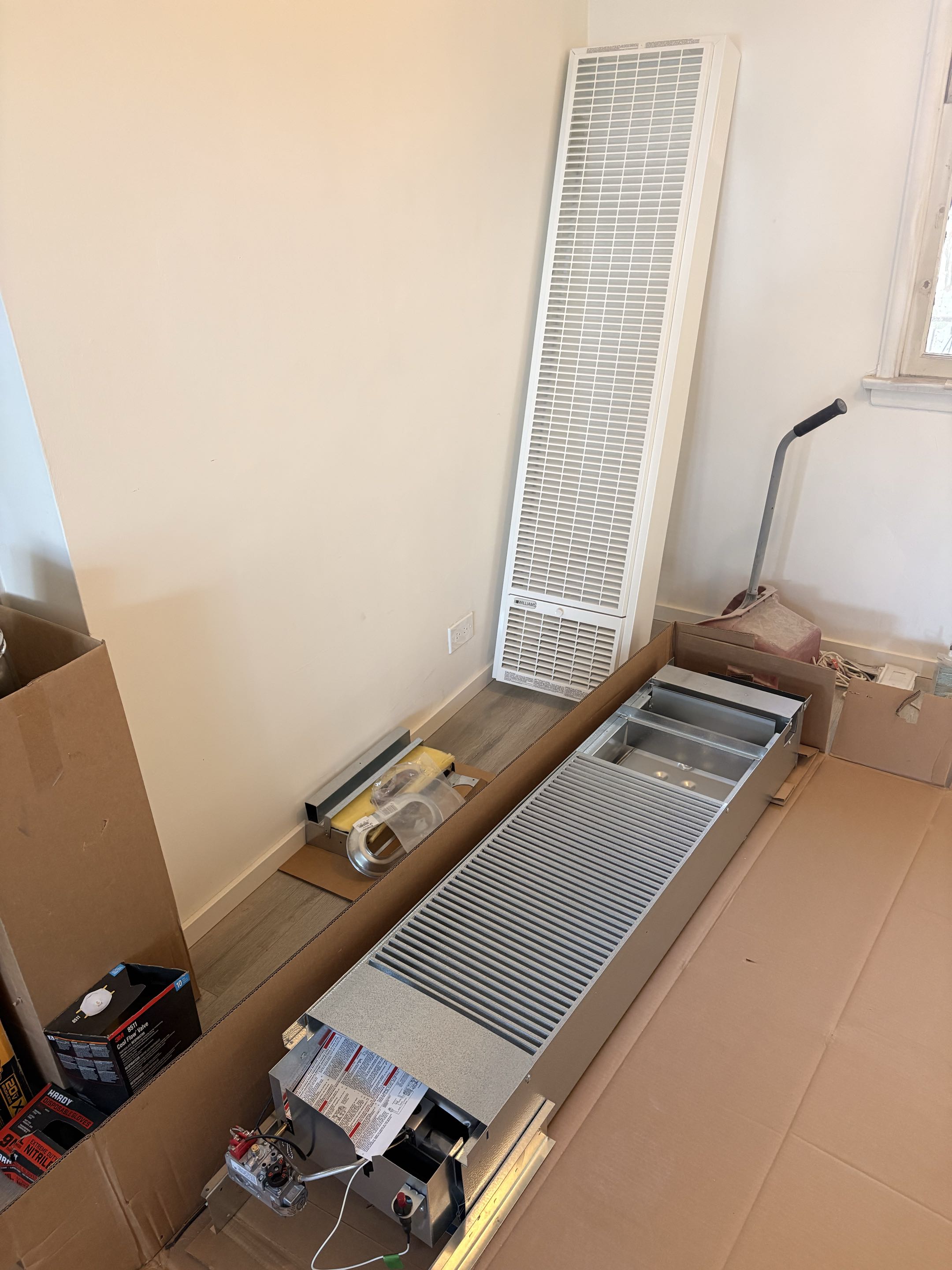 Commercial. New Williams furnace installation. Remodeling apartment upgrade update heating system. 