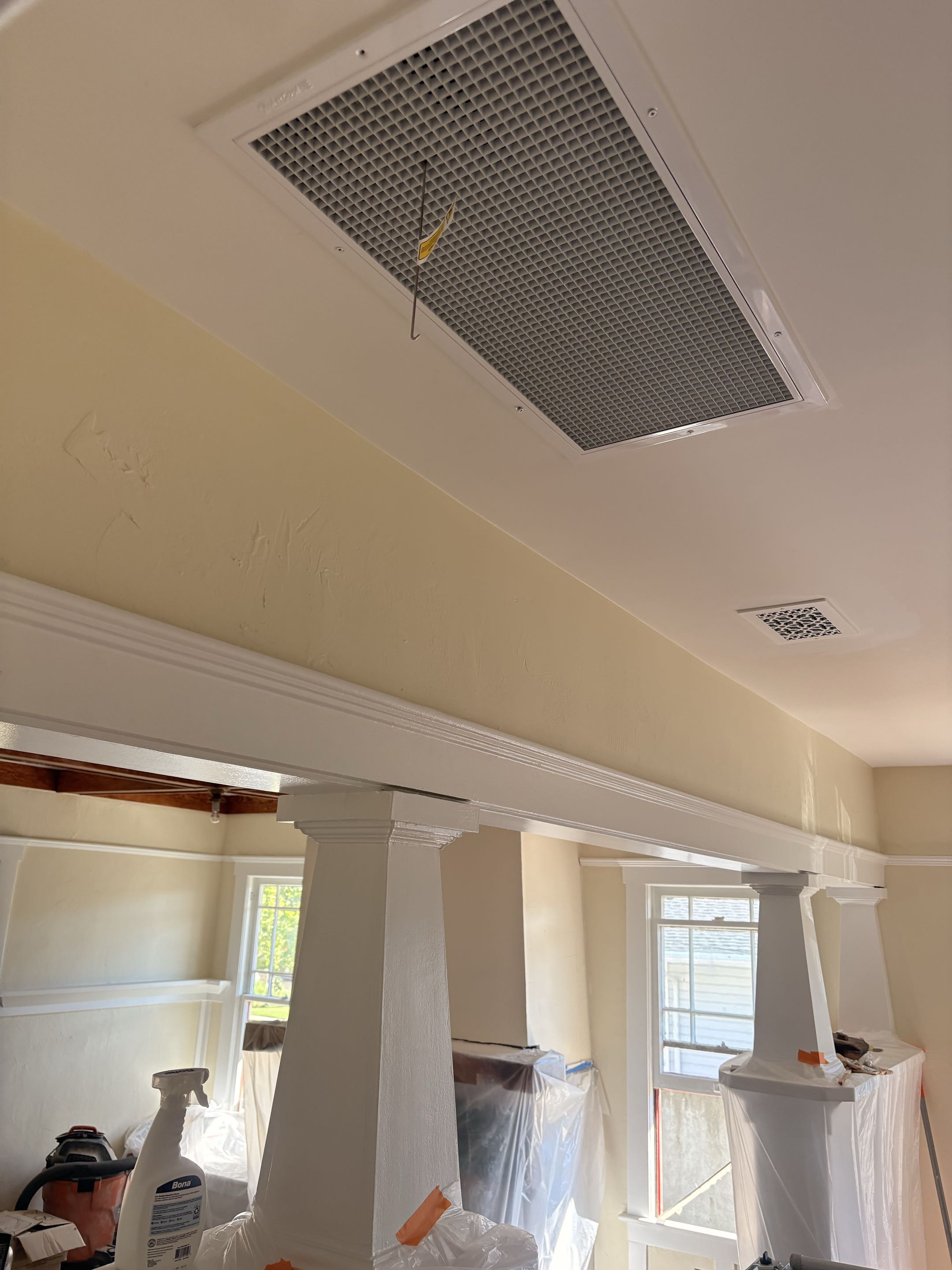 A recent project involved upgrade for a remodeled house. etrofittea Lennox HVAC system. Custom ceiling registers were installed to enhance aesthetics. A whole house fan was added to improve ventilation and comfort throughout the home. An exhaust vent pipe was installed to facilitate proper air circulation, while an attic fan was added to reduce heat buildup in the attic, extending the life of the roof and improving indoor comfort. This multifaceted approach resulted in a more efficient, comfortable, and well-ventilated living space.