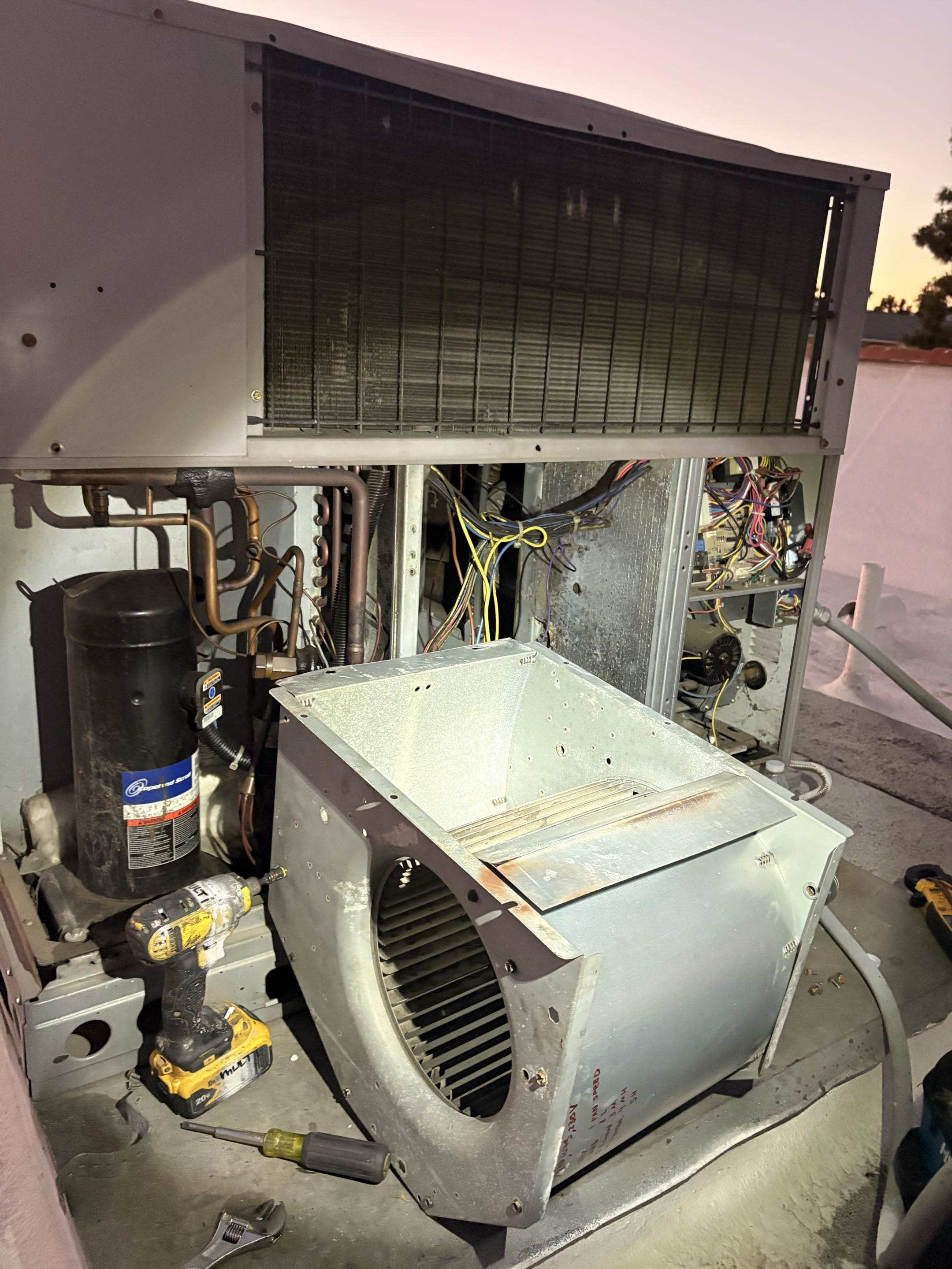 Service call residential commercial application. IPC package unit. No cooling. Perform indoor blower motor replacement. 