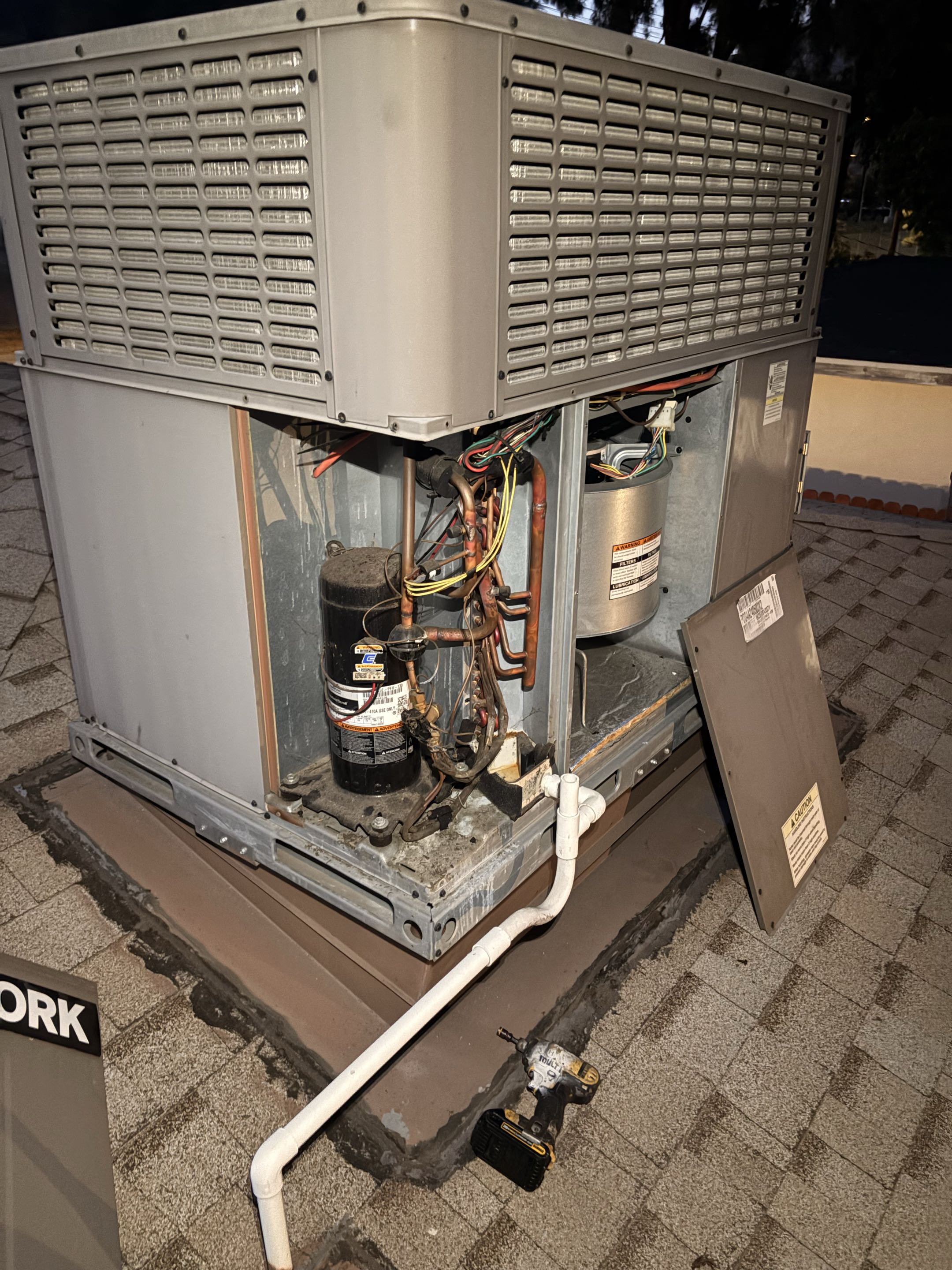 Service call. Residential package unit rooftop. York system not cooling properly. Perform check system turning on/off. 